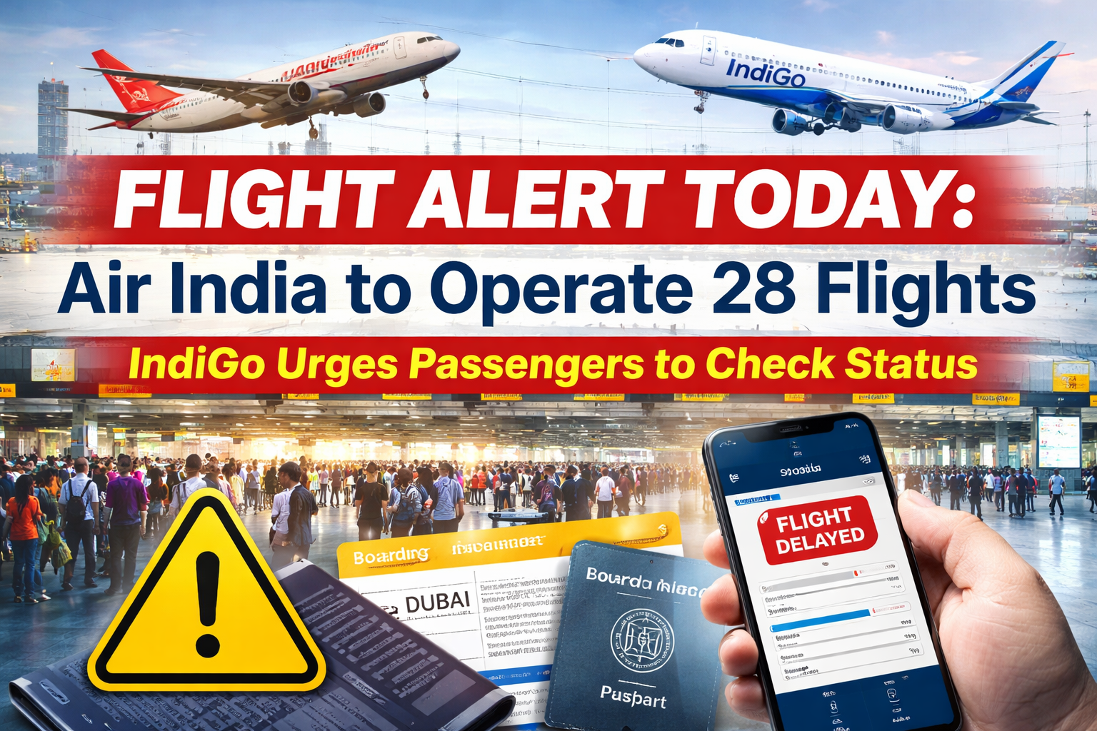 Flight Alert Today: Air India to Operate 26 Flights, IndiGo Urges Passengers to Check Status